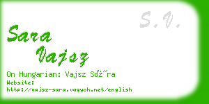 sara vajsz business card